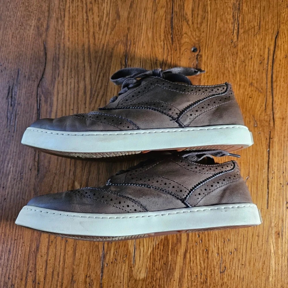 Polo Ralph Lauren Alek Oxford Sneakers Kids Brown Leather Brogue‎ Shoes Size 3
